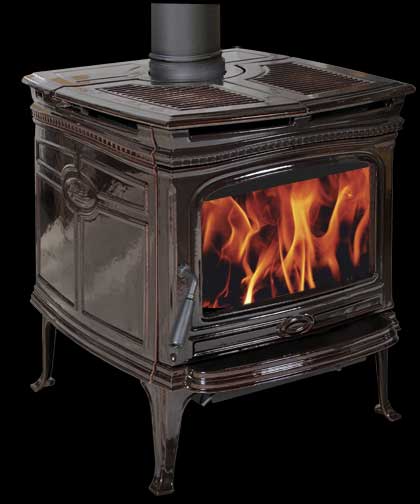 Pacific Energy Alderlea T5 Wood Stove, Brown Porcelain