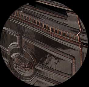 Close Up of Pacific Energy's Brown Porcelain Finish
