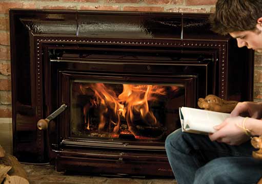 Hearthstone Clydesdale Wood Fireplace Insert, Brown Porcelain