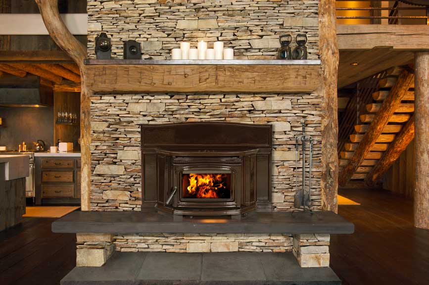 Pacific Energy Alderlea T5 Wood Fireplace Insert in room
