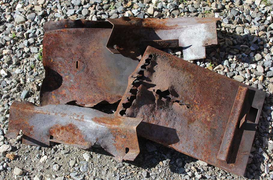 Stainless Steel Wood Stove Components Destroyed by Salt