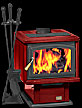 Wood Stove with Fireplace Tools