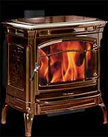 Hearthstone Shelburne Wood Stove, Brown Porcelain