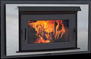 Pacific Energy FP25 Wood Fireplace with Contemporary Door