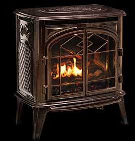 Pacific Energy Trenton Gas Stove, Brown Porcelain