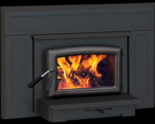 Pacific Energy Vista Wood Fireplace Insert w/ Black Door