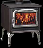 Pacific Energy Super 27 w/ Brushed Nickel Door and Legs