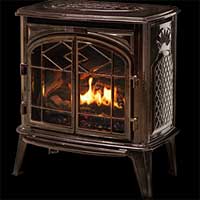Pacific Energy Trenton Gas Stove, Brown Porcelain