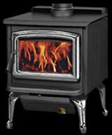 Pacific Energy Summit Wood Stove, Nickel Door and Legs