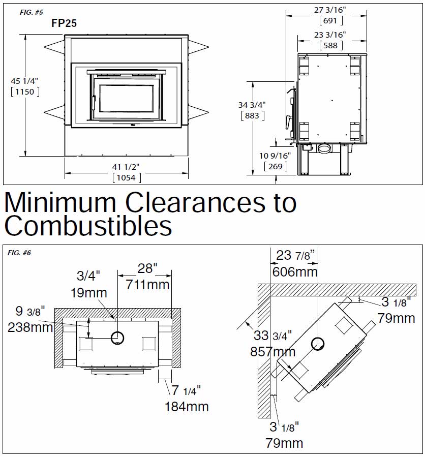 Pacific Energy FP25 Dimensions Diagram